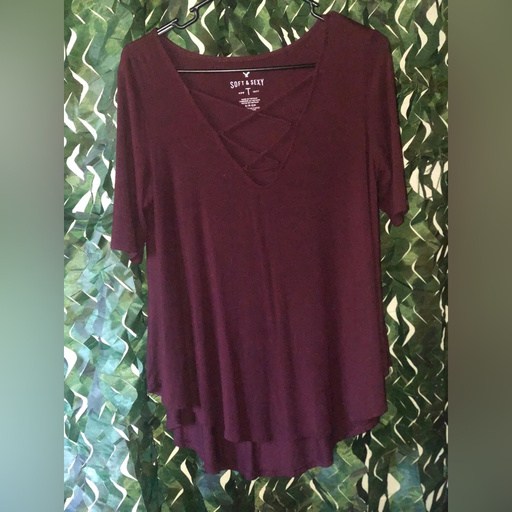Women's Plum Colored Flowy Top